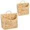 mDesign Woven Water Hyacinth Hanging Wall Storage Basket - Set of 2 -Natural/Tan